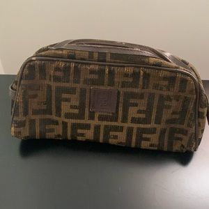 Authentic Fendi brown toiletry bag.